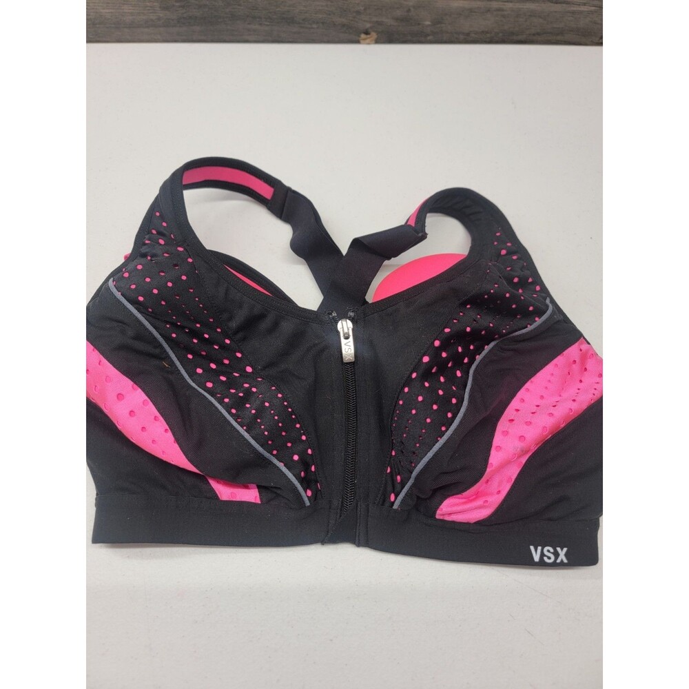VICTORIA’S SECRET VSX Sports Bra 34C Black/Pink Active Athletic Wear